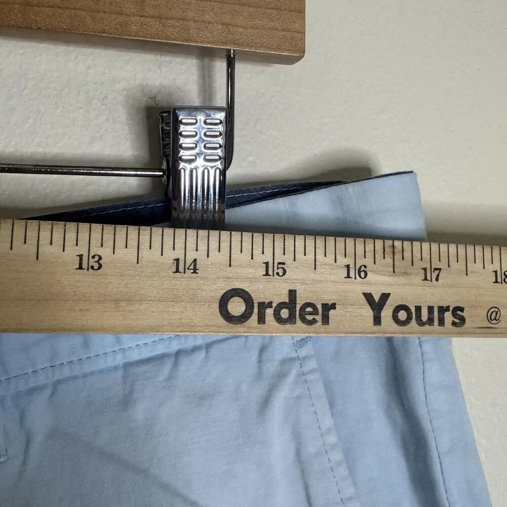 johnnie-O Shorts Mens 34 Light Blue Haze Cotton Linen Blend‎ Chino NWT Casual